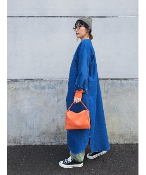 BACK NUMBER(バックナンバー)の「【BACK NUMBER】抜き衿デニムワンピース(シャツワンピース・レディース・ダークインディゴブルー/ライトインディゴブルー・M/L)」の20枚目の写真