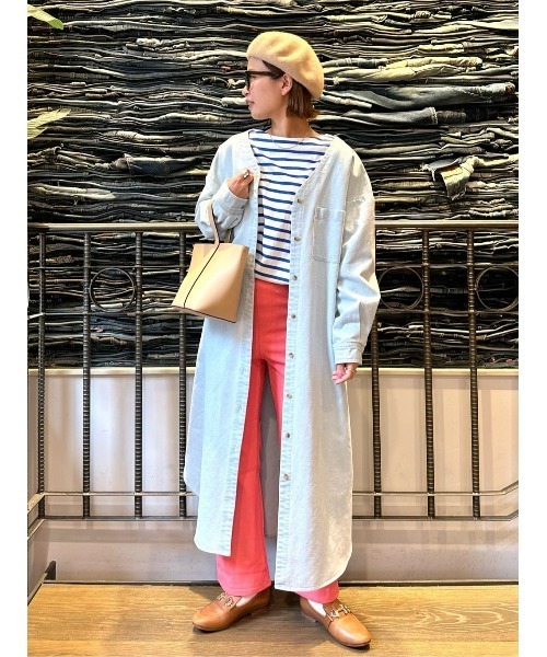 BACK NUMBER(バックナンバー)の「【BACK NUMBER】抜き衿デニムワンピース(シャツワンピース・レディース・ダークインディゴブルー/ライトインディゴブルー・M/L)」の14枚目の写真