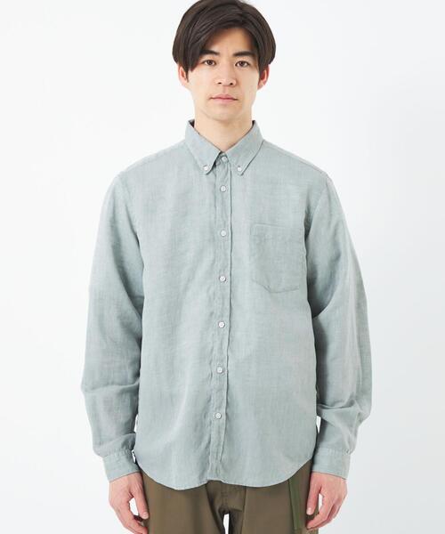 green label relaxing（グリーンレーベルリラクシング）の「イージーリネン ボタンダウン シャツ OVLG（シャツ/ブラウス・メンズ・ライトブルー/ホワイト/ケリー・S/M/L/XL/XXL）」の9枚目の写真