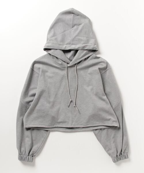 G.V.G.V.(ジーヴィージーヴィー)の「HOODED CROP TOP(パーカー・レディース・グレー/ブラック・ONE SIZE)」の11枚目の写真