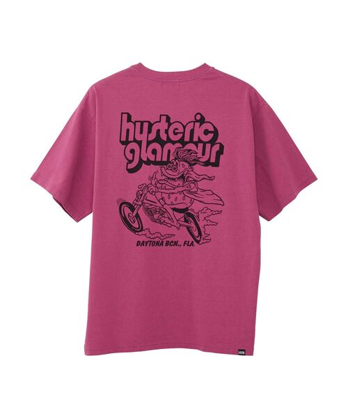 HYSTERIC GLAMOUR（ヒステリックグラマー）の「HG MOTORCYCLE ポケ付きTシャツ（Tシャツ/カットソー・メンズ・ホワイト/オレンジ/パープル・SMALL/MEDIUM/LARGE/X-LARGE）」の3枚目の写真