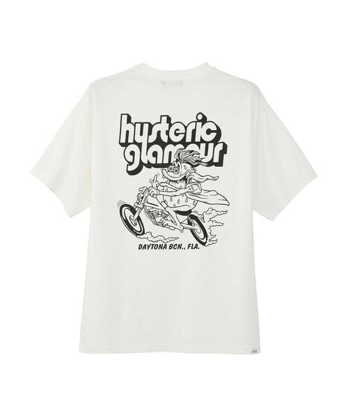 HYSTERIC GLAMOUR（ヒステリックグラマー）の「HG MOTORCYCLE ポケ付きTシャツ（Tシャツ/カットソー・メンズ・ホワイト/オレンジ/パープル・SMALL/MEDIUM/LARGE/X-LARGE）」の4枚目の写真