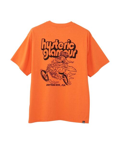 HYSTERIC GLAMOUR（ヒステリックグラマー）の「HG MOTORCYCLE ポケ付きTシャツ（Tシャツ/カットソー・メンズ・ホワイト/オレンジ/パープル・SMALL/MEDIUM/LARGE/X-LARGE）」の6枚目の写真