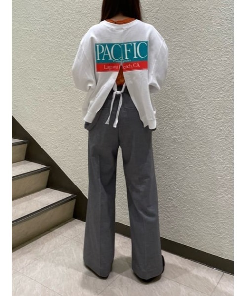 MOUSSY(マウジー)の「BACK SLIT プルオーバー(スウェット・レディース・ホワイト/杢グレー/ダークネイビー・FREE)」の9枚目の写真