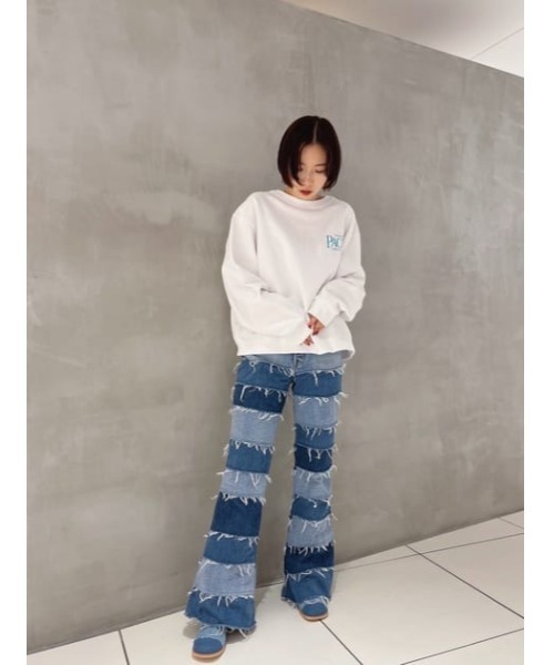 MOUSSY(マウジー)の「BACK SLIT プルオーバー(スウェット・レディース・ホワイト/杢グレー/ダークネイビー・FREE)」の8枚目の写真