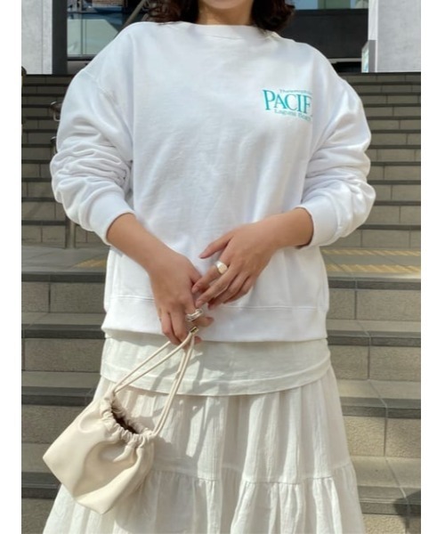 MOUSSY(マウジー)の「BACK SLIT プルオーバー(スウェット・レディース・ホワイト/杢グレー/ダークネイビー・FREE)」の4枚目の写真
