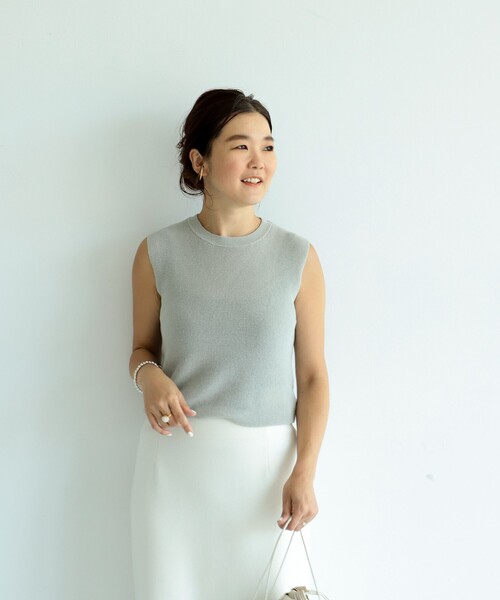 Demi-Luxe BEAMS - Demi-Luxe BEAMS リネン混畦編みノースリーブ Demi-Luxe BEAMS（デミルクス ビームス）の「Demi-Luxe BEAMS