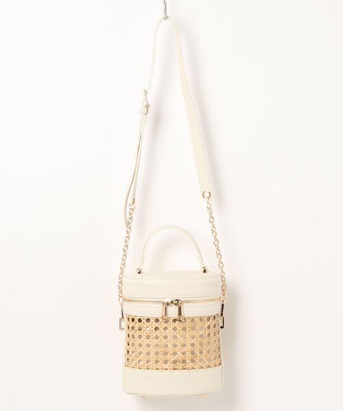 EDIT COLOGNE（エディットコロン）の「メッシュバニティバッグ（ショルダーバッグ・レディース・ホワイト/ブラウン・ﾌﾘ-）」の2枚目の写真