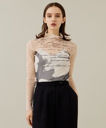 【AKIKOAOKI/アキコアオキ】グラフィティメッシュトップ