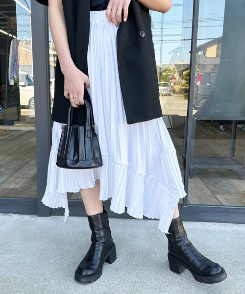送料関税込■Victoria Beckham■アシンメトリーマキシスカート セール】【在庫限り】 プリーツスカート アシンメトリー アシメ