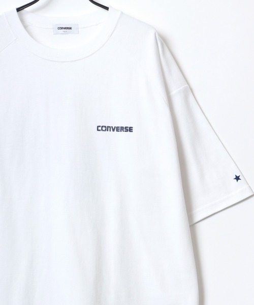 CONVERSE（コンバース）の「CONVERSE/コンバース オーバーサイズ オールスター スニーカーボックス ロゴ ワンポイント刺繍 バックプリント刺繍 ラグラン 半袖Tシャツ/レディース メンズ（Tシャツ/カットソー・レディース・ホワイト/ブラック/ホワイト系その他/ブラック系その他・M/L）」の22枚目の写真