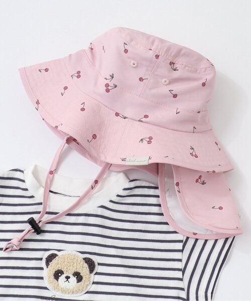 apres les cours（アプレレクール）の「【日よけ付き/UVカット】バラエティアウトドアハット（ハット・キッズ・ベージュ/サックスブルー/ピンク/キナリ・48/50/52/54）」の4枚目の写真