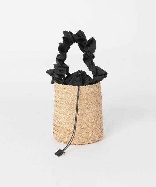 Andemiu（アンデミュウ）の「ラフィアフリルバケツBAG 187511（かごバッグ・レディース・グレイッシュベージュ/ピンク/ブラック・FREE）」の12枚目の写真