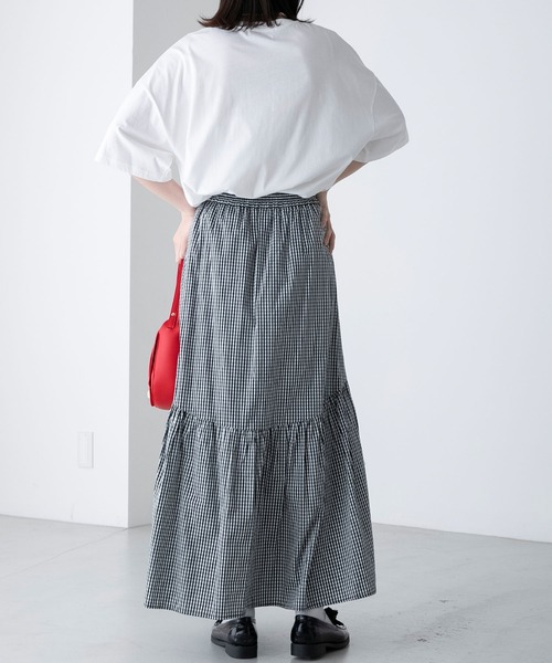 BONLECILL（ボンルシール）の「配色ステッチ 半袖オーバーカレッジTシャツ（Tシャツ/カットソー・レディース・チャコールグレー/オフホワイト/イエロー/ネイビー/オートミール・FREE）」の11枚目の写真