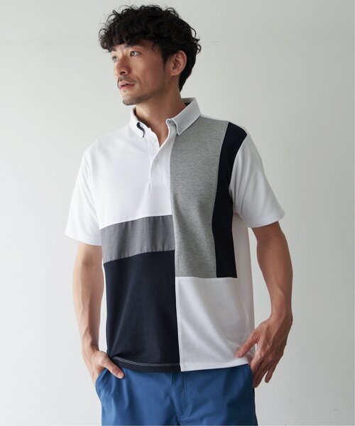 ikka（イッカ）の「鹿の子切り替えポロシャツ（ポロシャツ・メンズ・ネイビー/ホワイト/グリーン・S/M/L/XL）」の8枚目の写真