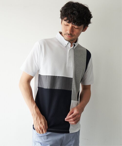 ikka（イッカ）の「鹿の子切り替えポロシャツ（ポロシャツ・メンズ・ネイビー/ホワイト/グリーン・S/M/L/XL）」の15枚目の写真