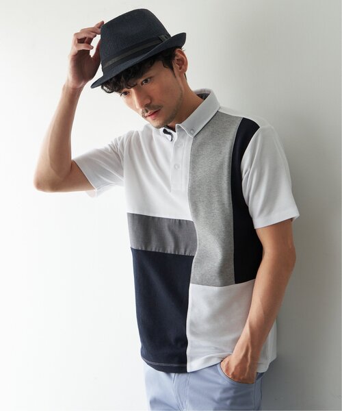 ikka（イッカ）の「鹿の子切り替えポロシャツ（ポロシャツ・メンズ・ネイビー/ホワイト/グリーン・S/M/L/XL）」の11枚目の写真