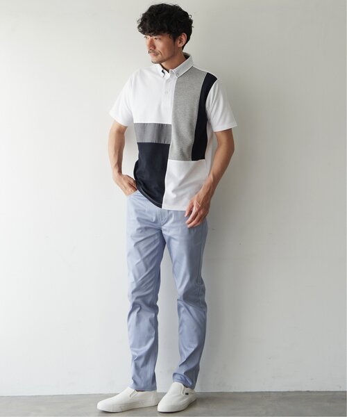 ikka（イッカ）の「鹿の子切り替えポロシャツ（ポロシャツ・メンズ・ネイビー/ホワイト/グリーン・S/M/L/XL）」の19枚目の写真