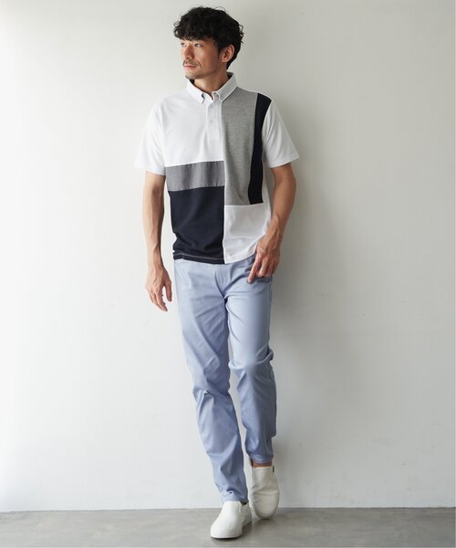 ikka（イッカ）の「鹿の子切り替えポロシャツ（ポロシャツ・メンズ・ネイビー/ホワイト/グリーン・S/M/L/XL）」の6枚目の写真