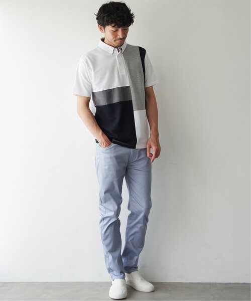 ikka（イッカ）の「鹿の子切り替えポロシャツ（ポロシャツ・メンズ・ネイビー/ホワイト/グリーン・S/M/L/XL）」の9枚目の写真