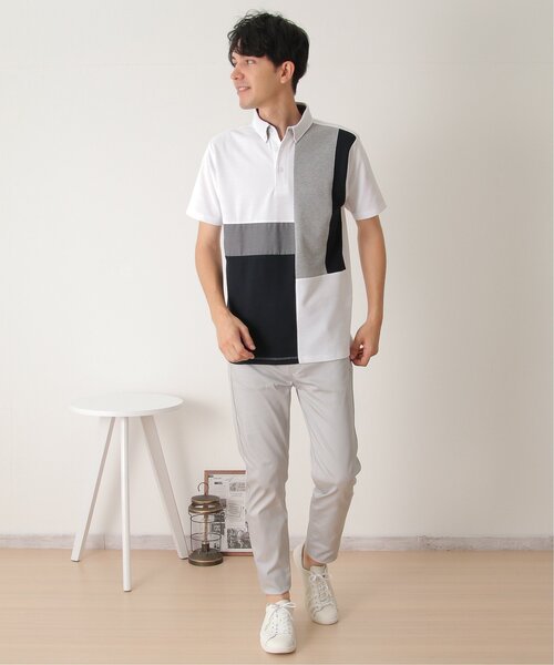 ikka(イッカ)の「鹿の子切り替えポロシャツ(ポロシャツ・メンズ・ネイビー/ホワイト/グリーン・S/M/L/XL)」の18枚目の写真
