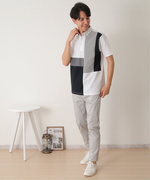 ikka(イッカ)の「鹿の子切り替えポロシャツ(ポロシャツ・メンズ・ネイビー/ホワイト/グリーン・S/M/L/XL)」の19枚目の写真