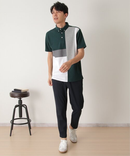ikka(イッカ)の「鹿の子切り替えポロシャツ(ポロシャツ・メンズ・ネイビー/ホワイト/グリーン・S/M/L/XL)」の21枚目の写真
