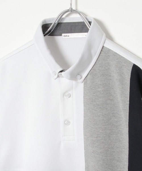 ikka（イッカ）の「鹿の子切り替えポロシャツ（ポロシャツ・メンズ・ネイビー/ホワイト/グリーン・S/M/L/XL）」の16枚目の写真