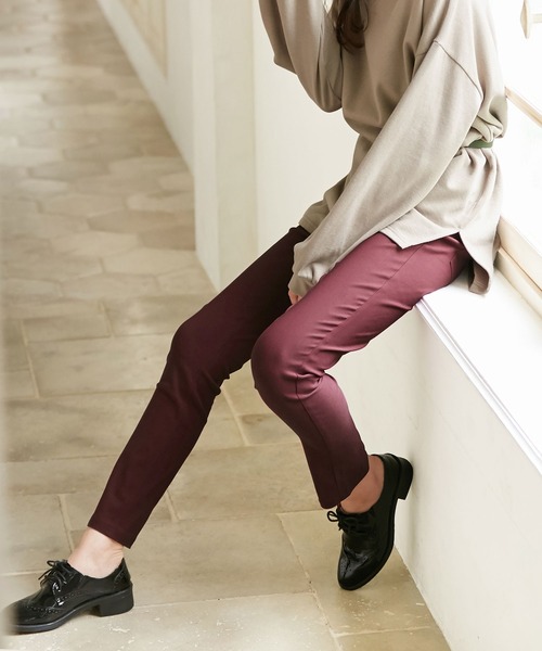 Viola e Viola(ヴィオラエヴィオラ)の「すっきり楽ちんチュニックパンツ股下68(その他パンツ・レディース・ボルドー/ブラック×グレー/ネイビー/ライトグレー/ベージュ/ブラック/ホワイト/スモークピンク/チャコールグレー/ライトブルー/ピンク/チェック・SMALL/LARGE/MEDIUM/XXX-LARGE/X-LARGE/XXXX-LARGE/XX-LARGE)」の11枚目の写真