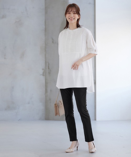 Viola e Viola(ヴィオラエヴィオラ)の「すっきり楽ちんチュニックパンツ股下68(その他パンツ・レディース・ボルドー/ブラック×グレー/ネイビー/ライトグレー/ベージュ/ブラック/ホワイト/スモークピンク/チャコールグレー/ライトブルー/ピンク/チェック・SMALL/LARGE/MEDIUM/XXX-LARGE/X-LARGE/XXXX-LARGE/XX-LARGE)」の16枚目の写真