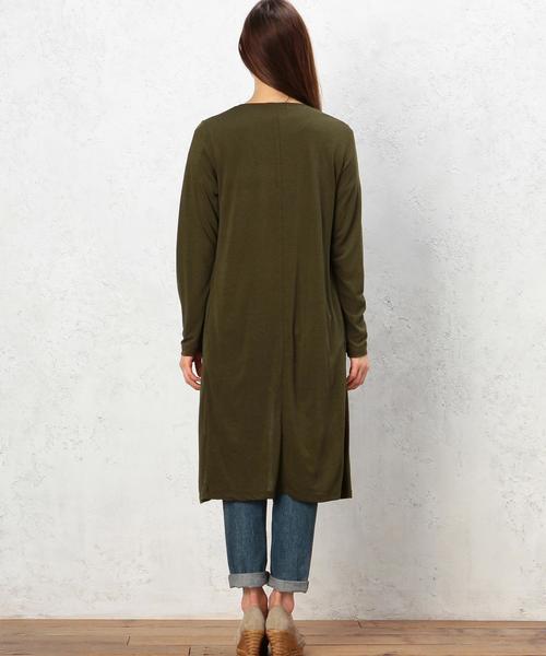 green label relaxing（グリーンレーベルリラクシング）の「GT R/L ロング カーディガン◆（カーディガン/ボレロ・レディース・オフホワイト/ダークグリーン/ネイビー・フリー）」の6枚目の写真