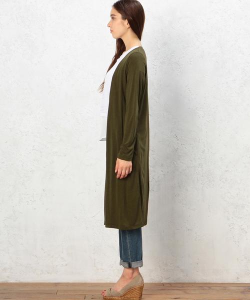 green label relaxing（グリーンレーベルリラクシング）の「GT R/L ロング カーディガン◆（カーディガン/ボレロ・レディース・オフホワイト/ダークグリーン/ネイビー・フリー）」の8枚目の写真