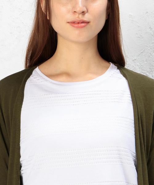 green label relaxing（グリーンレーベルリラクシング）の「GT R/L ロング カーディガン◆（カーディガン/ボレロ・レディース・オフホワイト/ダークグリーン/ネイビー・フリー）」の9枚目の写真