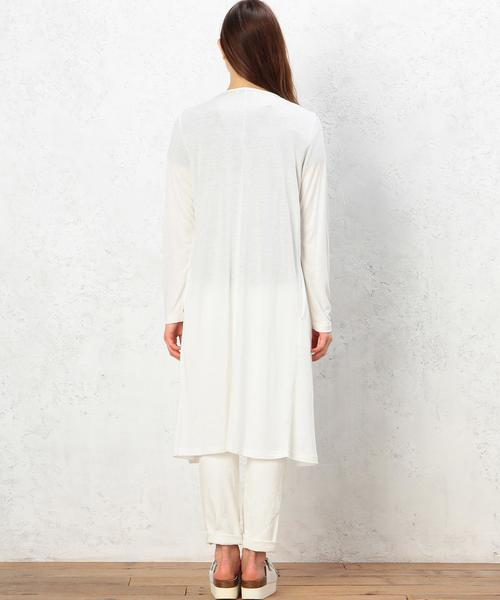 green label relaxing（グリーンレーベルリラクシング）の「GT R/L ロング カーディガン◆（カーディガン/ボレロ・レディース・オフホワイト/ダークグリーン/ネイビー・フリー）」の5枚目の写真