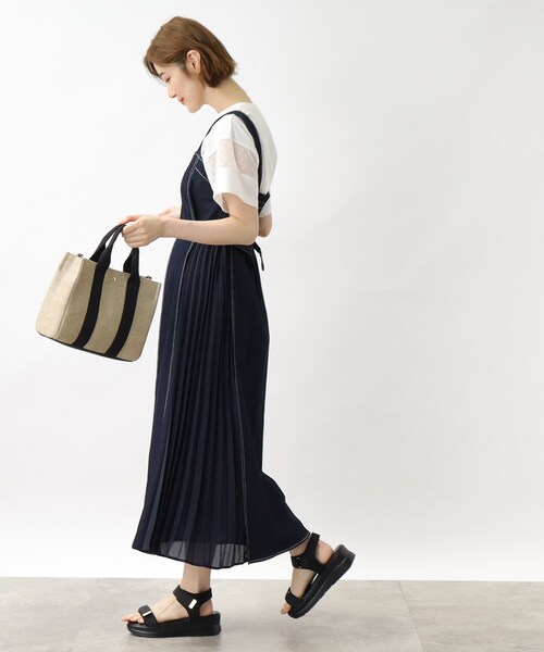 grove（グローブ）の「キレイに決まる!脇プリーツジャンドレ（ワンピース・レディース・カーキ/ネイビー/ブラック・03/02/01/05/04）」の14枚目の写真