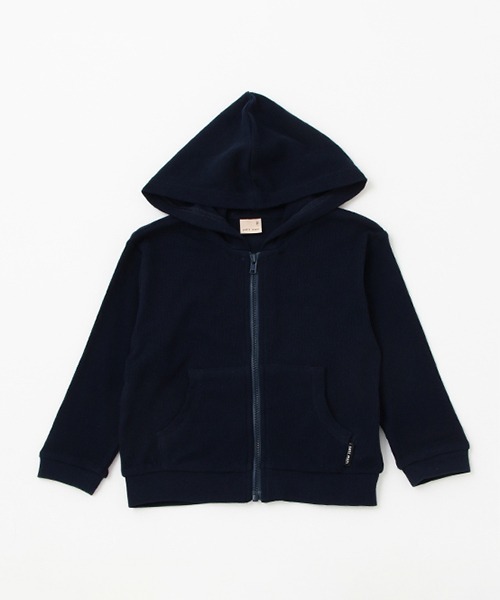 petit main（プティマイン）の「【UV加工・接触冷感】ワッフルパーカー（パーカー・キッズ・ネイビー/アイボリー・110cm/100cm/120cm/130cm/90cm/80ｃｍ）」の2枚目の写真