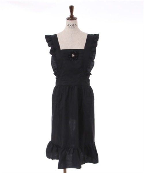 272◇カメオブローチフリルエプロン 黒 axes femme アクシーズ 272
