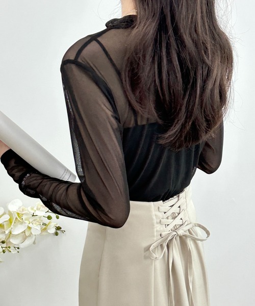 emi+（エミプラス）の「無地＆マーブルシースルーインナーカットソー（Tシャツ/カットソー・レディース・ホワイト系その他/アイボリー/ブラック/カーキ/ブラック系その他・M/L）」の16枚目の写真