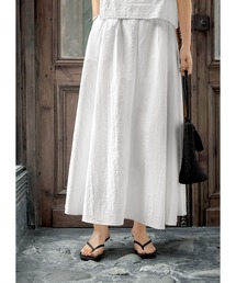 腰穿きドライタフタマキシ丈スカート