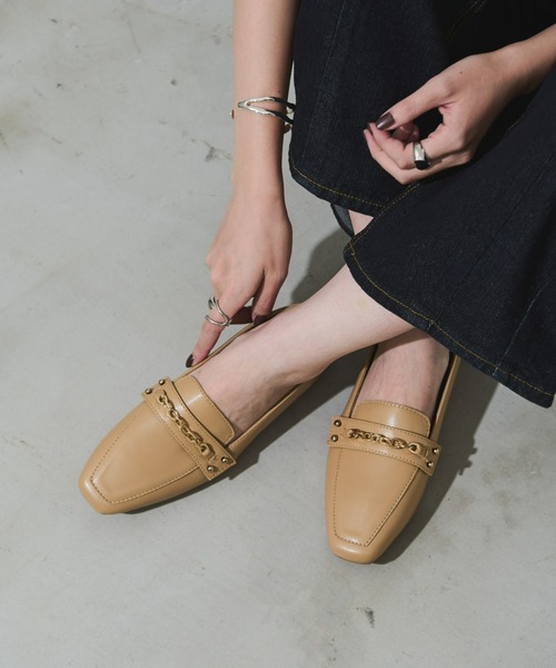 Aunt Marie's(アントマリーズ)の「スクエアトゥ3WAYビットローファー(ローファー・レディース・アイボリー/ブラック/ベージュ・S/M/L)」の3枚目の写真