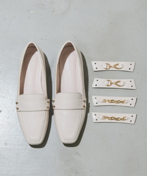 Aunt Marie's(アントマリーズ)の「スクエアトゥ3WAYビットローファー(ローファー・レディース・アイボリー/ブラック/ベージュ・S/M/L)」の4枚目の写真