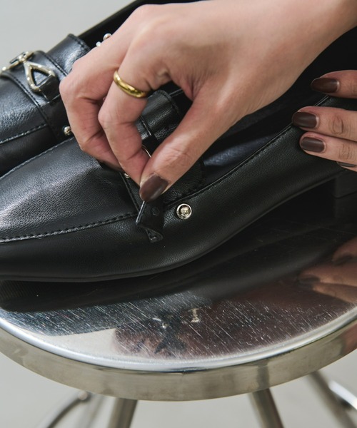 Aunt Marie's(アントマリーズ)の「スクエアトゥ3WAYビットローファー(ローファー・レディース・アイボリー/ブラック/ベージュ・S/M/L)」の20枚目の写真