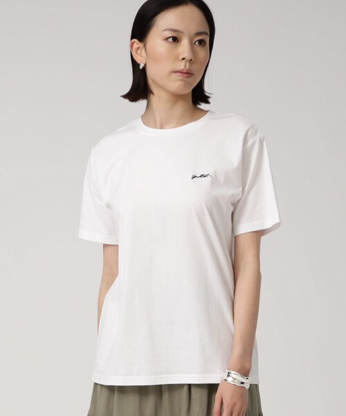 GALLEST(ギャレスト)の「ワンポイントロゴ胸刺繍Tシャツ(Tシャツ/カットソー・レディース・ホワイト/チャコールグレー/ブラック・38)」の7枚目の写真