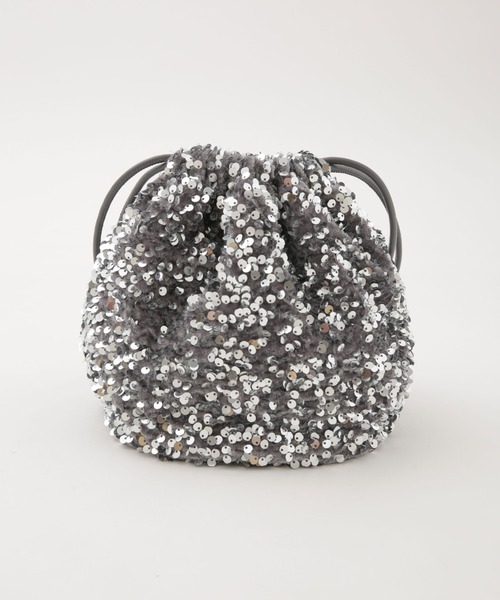NANO universe（ナノユニバース）の「スパンコールベロアドロストバッグ（ショルダーバッグ・レディース・シルバー/ゴールド/ブラック・FREE）」の9枚目の写真