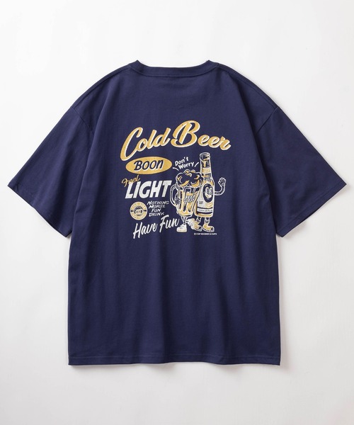 POWER TO THE PEOPLE(パワートゥーザピープル)の「「GREAT Route/Cold Beer」レトロタッチ アメリカングラフィック ワンポイント刺繍&バックプリントデザイン 半袖Tシャツ/オーバーサイズ(Tシャツ/カットソー・メンズ・アッシュグレー/ネイビー/ホワイト/チャコールグレー/アイボリー/ラベンダー・M/L/XL)」の19枚目の写真