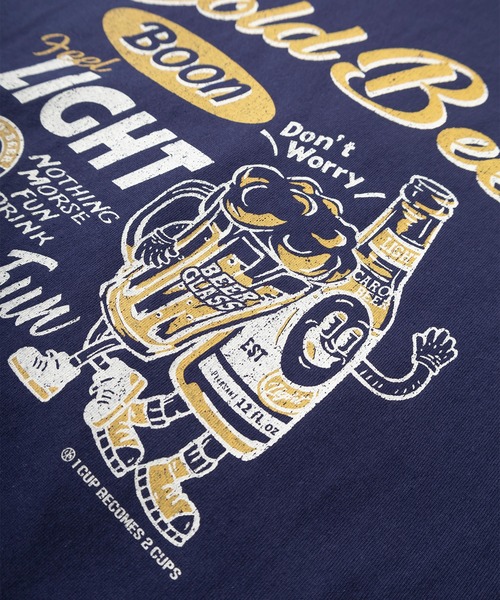 POWER TO THE PEOPLE(パワートゥーザピープル)の「「GREAT Route/Cold Beer」レトロタッチ アメリカングラフィック ワンポイント刺繍&バックプリントデザイン 半袖Tシャツ/オーバーサイズ(Tシャツ/カットソー・メンズ・アッシュグレー/ネイビー/ホワイト/チャコールグレー/アイボリー/ラベンダー・M/L/XL)」の15枚目の写真