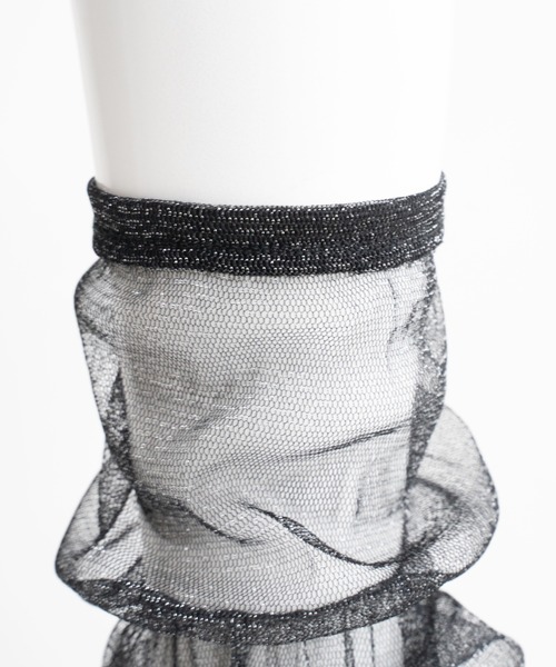 WEGO（ウィゴー）の「WEGO/シアーラメレッグカバー（レッグウォーマー・レディース・オフホワイト/ブラック/シルバー・FREE）」の4枚目の写真