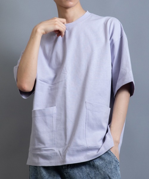 En serio TOKYO(エンソリオトーキョー)の「ヘビーウェイト ダブルポケット シェフ ビッグTEE(Tシャツ/カットソー・メンズ・サックスブルー/ライラック/ブラック/ミント/ホワイト・L/LL/M)」の5枚目の写真