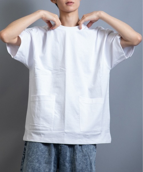 En serio TOKYO(エンソリオトーキョー)の「ヘビーウェイト ダブルポケット シェフ ビッグTEE(Tシャツ/カットソー・メンズ・サックスブルー/ライラック/ブラック/ミント/ホワイト・L/LL/M)」の1枚目の写真