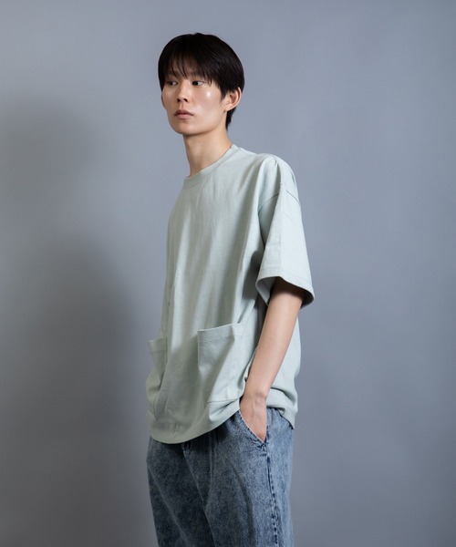 En serio TOKYO(エンソリオトーキョー)の「ヘビーウェイト ダブルポケット シェフ ビッグTEE(Tシャツ/カットソー・メンズ・サックスブルー/ライラック/ブラック/ミント/ホワイト・L/LL/M)」の20枚目の写真